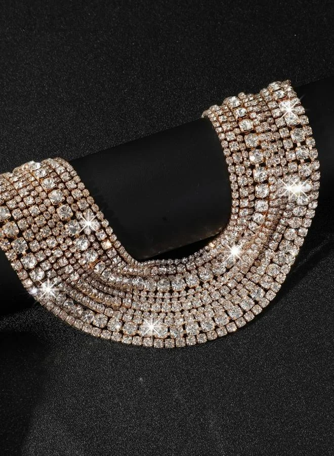 تايك تو قلادة تشوكر ذهبية كريستالية