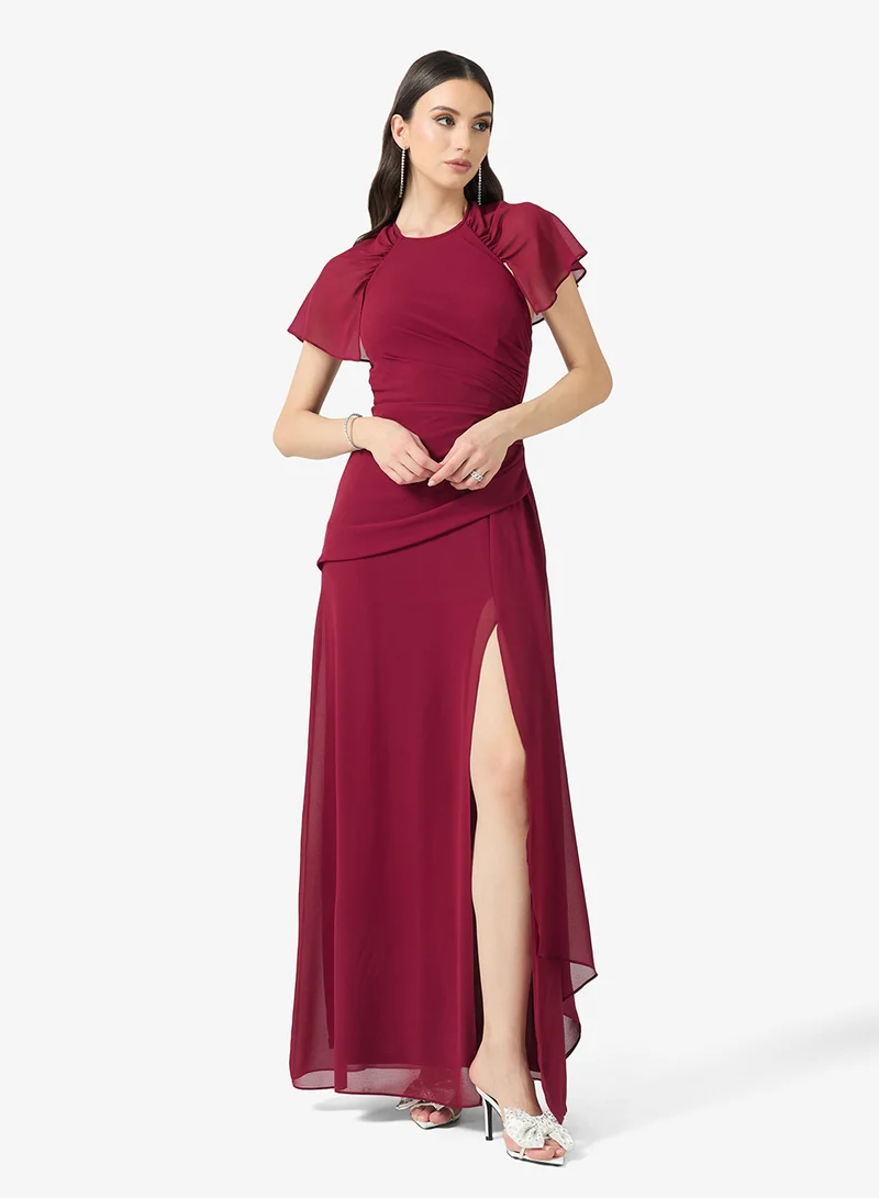 تي اف ان سي Chiffon Bridesmaid Dresses with Sleeves Slit