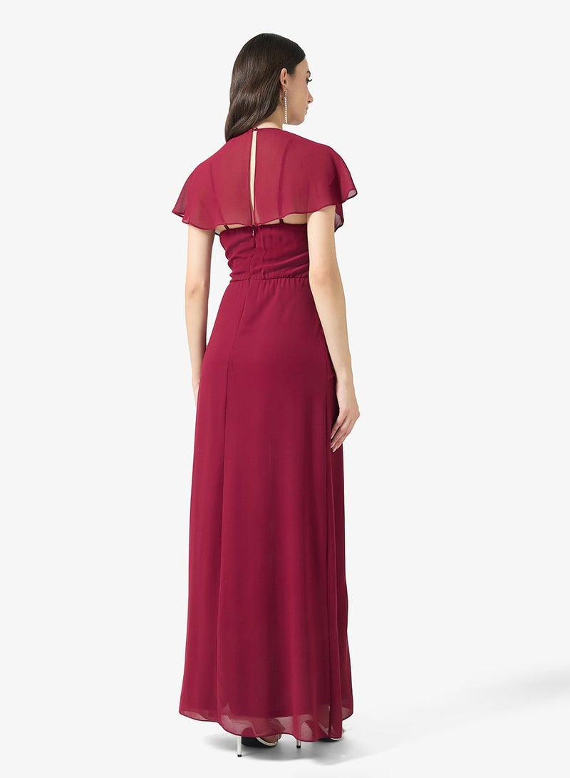 TFNC Chiffon Bridesmaid Dresses with Sleeves Slit - Image 3