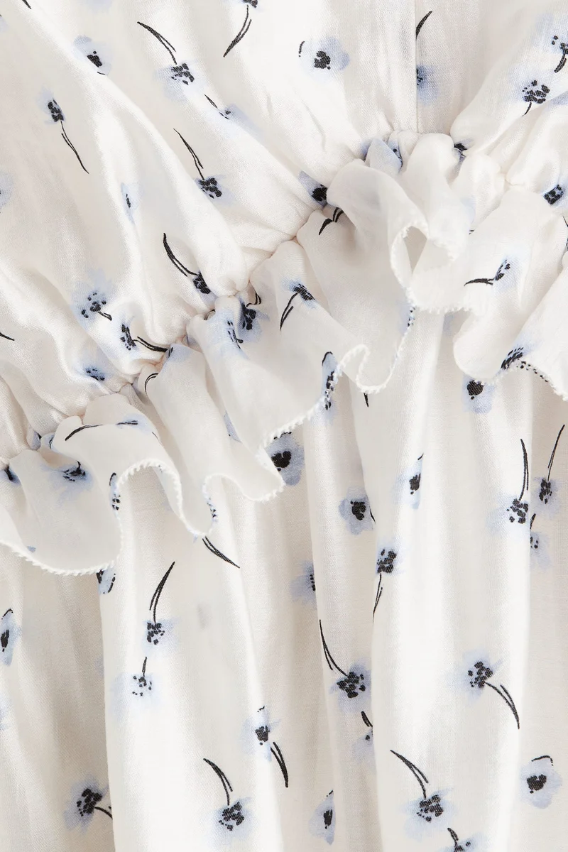 اتش اند ام فستان مزين بكشكشة