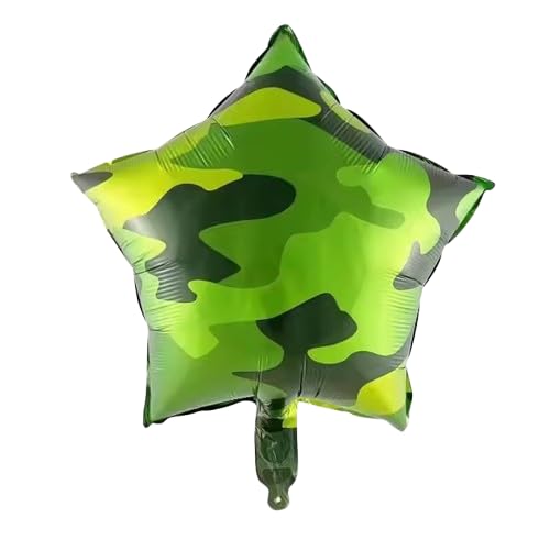 Atpata Funky Army Soldier Theme Happy Birthday Decoration Kit - Camouflage Banner, Tank Foil Balloon, Starburst Balloon, and Latex Balloons - Perfect for Military-Themed Celebrations - Image 4