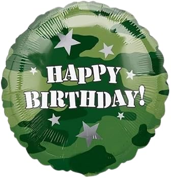 Atpata Funky Army Soldier Theme Happy Birthday Decoration Kit - Camouflage Banner, Tank Foil Balloon, Starburst Balloon, and Latex Balloons - Perfect for Military-Themed Celebrations - Image 5