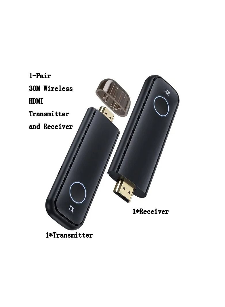 1-Pair 30M Wireless HDMI Transmitter and Receiver,4K Display Dongle Extender AV Adapter for Laptop TV Projector Monitor  - Image 1