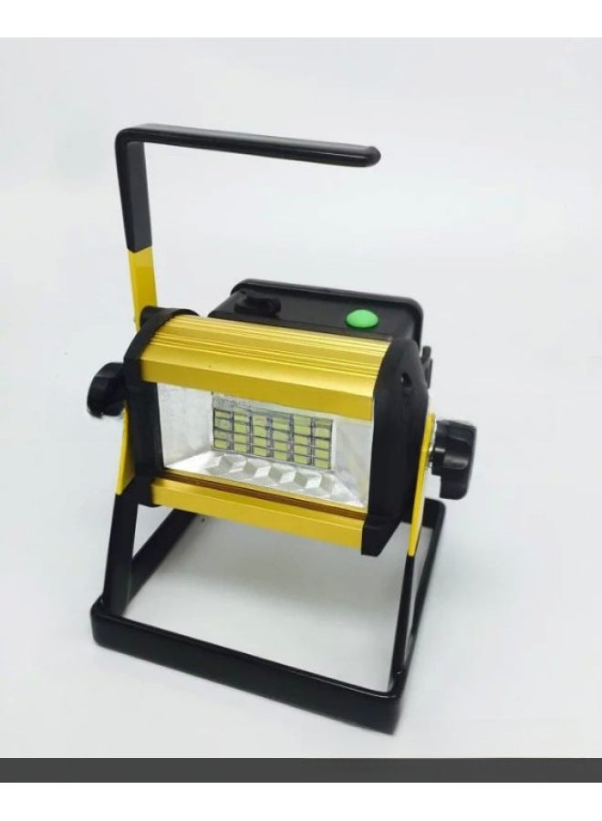 36LED High Brightness Spotlight Warning Flash Light 60W Mobile Construction Site Lawn Light Aluminum Alloy Durable Search Light-Color:W 810 100W  With Flash - Image 1