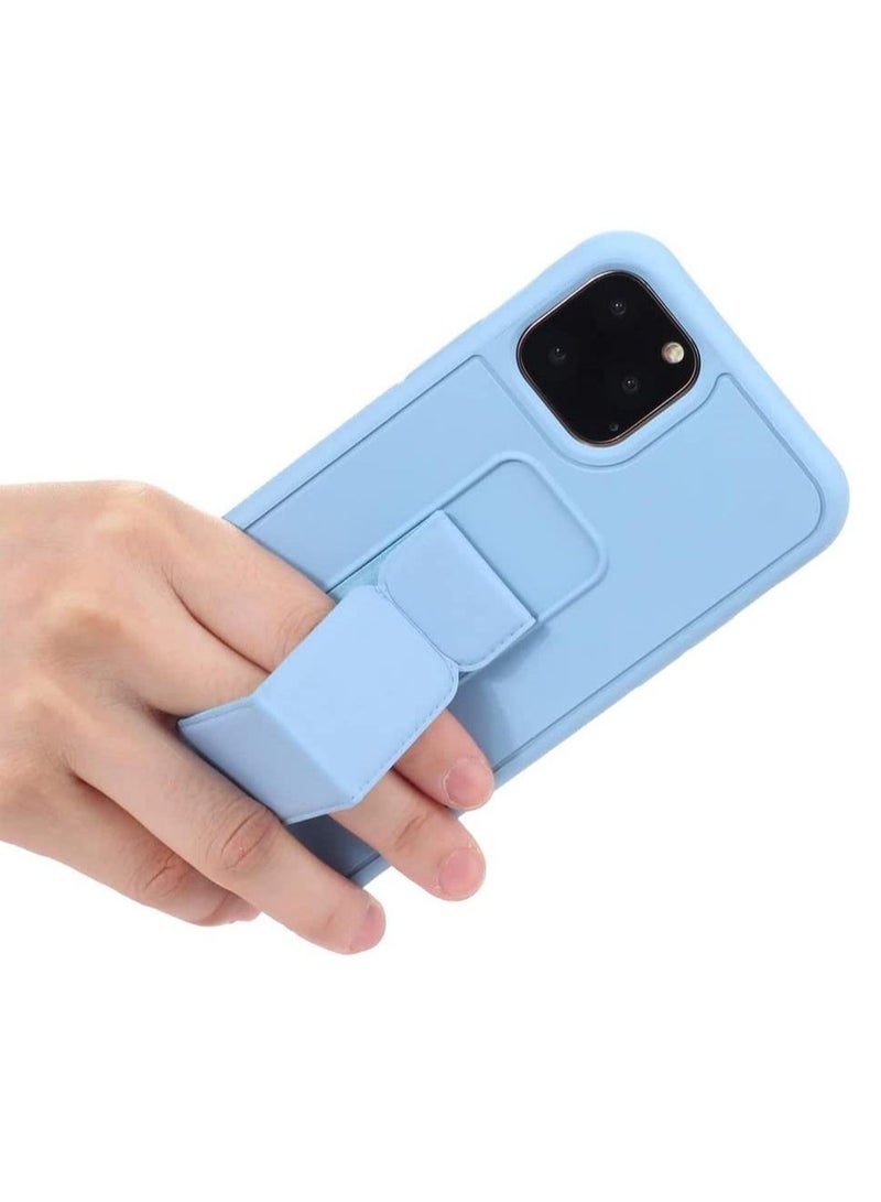 VITION Case Cover For iPhone 14 Pro, Finger Grip Phone holder Case Car Magnetic Multi-function 3 in 1 Shockproof Back Cover Protective Case (iPhone 14 Pro, Light Blue) - Image 4