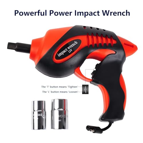 JANVITHA 12V DC Electric Wrench with 100W Output Power and 350 NM Torque for Car | Impact Driver Car Repair Tool with Box and LED Light Indicator (Orange) - Image 3