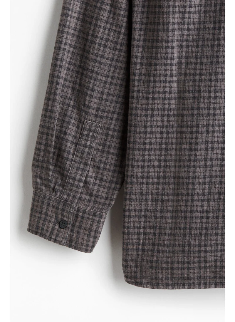 اتش اند ام Loose Fit Flannel shirt
