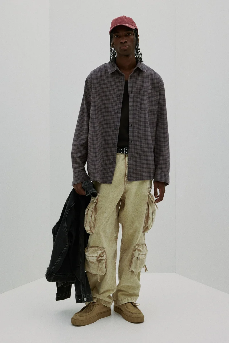 اتش اند ام Loose Fit Flannel shirt
