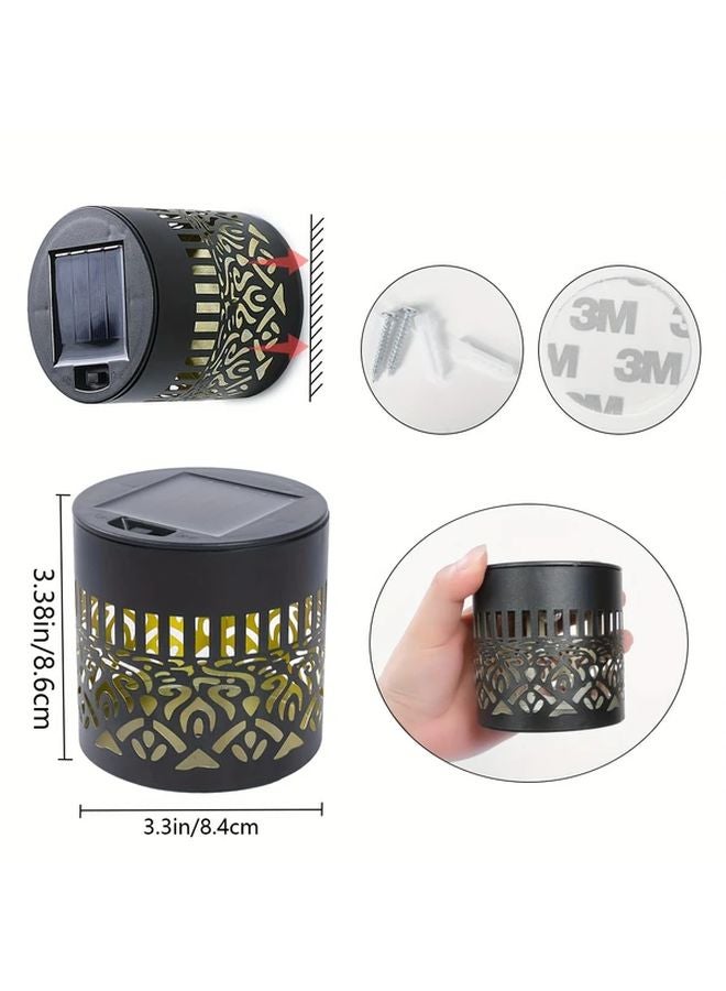 قطعتان من مصابيح الجدار الشمسية الخارجية مزودة بحساس حركة IP65 إضاءة مسارات LED باللون الأسود - Image 5