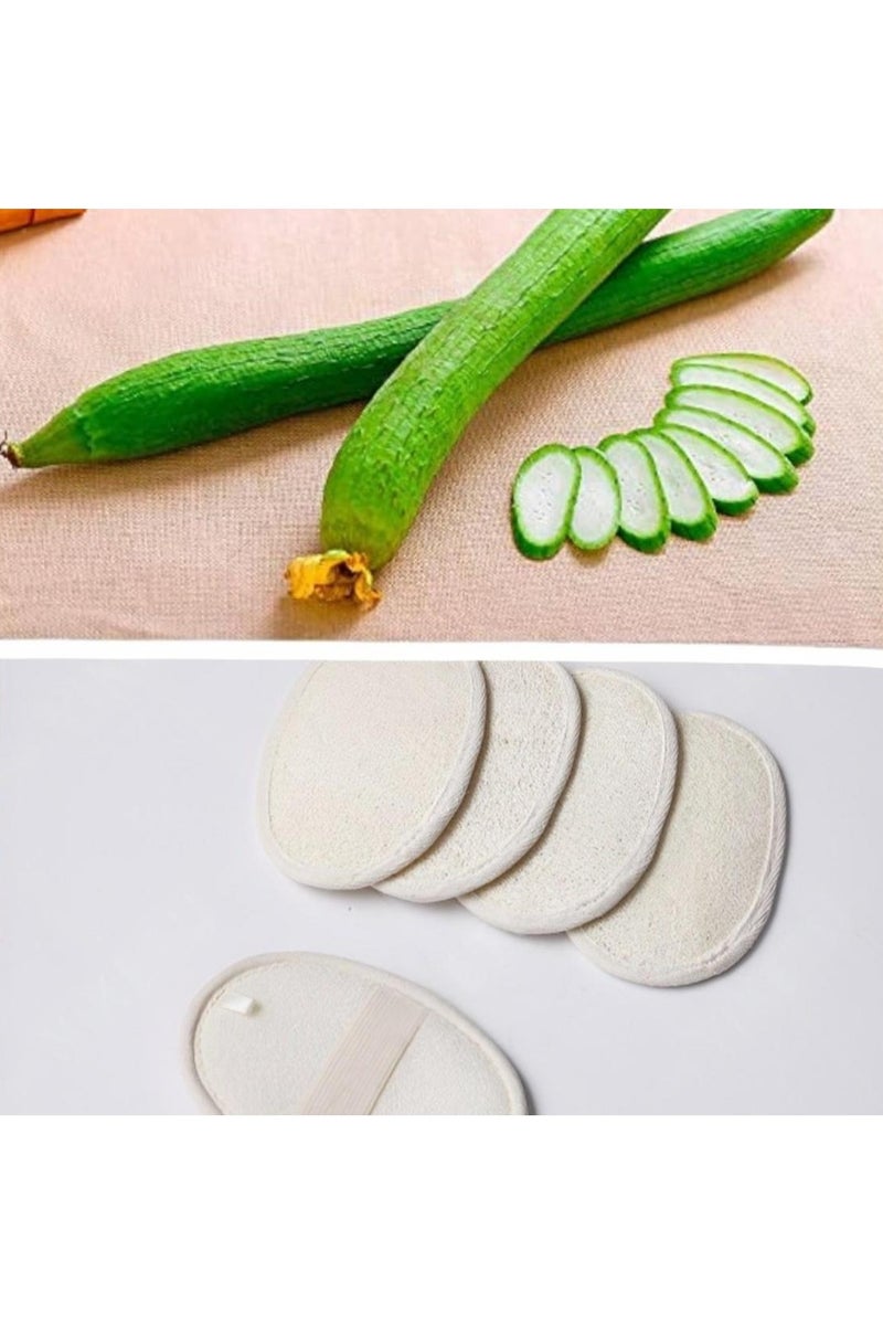 5pcs  Natural Loofah Exfoliating Sponge Pads Large 4x5.7 Inch  Face Body Bath Shower Loofah Sponge Pads Exfoliating Brush Loofah Brush for Bath and Spa - Image 5