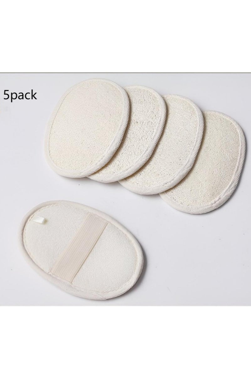 5pcs  Natural Loofah Exfoliating Sponge Pads Large 4x5.7 Inch  Face Body Bath Shower Loofah Sponge Pads Exfoliating Brush Loofah Brush for Bath and Spa - Image 2