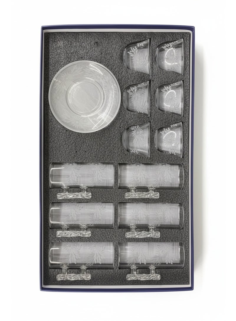 AMECO 18-Piece Crystal Tea & Coffee Gift Set