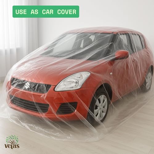 VETAS Multipurpose Polythene Dust Cover & Paint Protection Sheet 12x21 Ft | Waterproof Plastic Sheet for Furniture, AC, Fridge, Floor, Car, Bike, Plants & Outdoor Use - Image 5