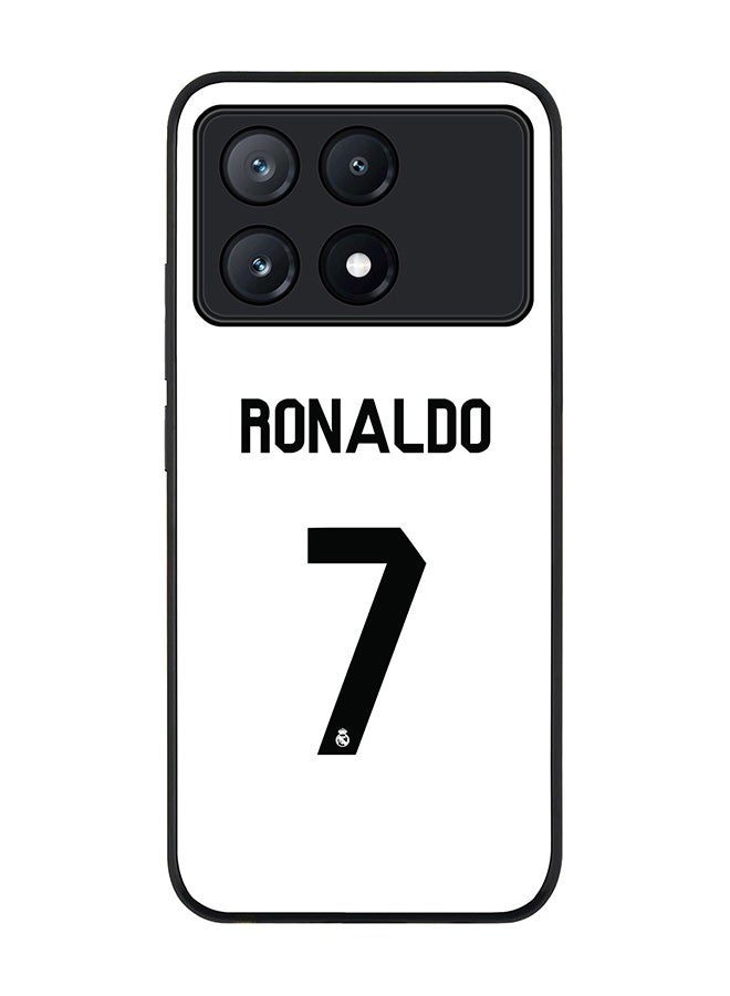Stylizedd Rugged Black Edge Case for Xiaomi Poco X6 Pro, Slim fit Soft Case Flexible Rubber Edges Anti Drop TPU Gel Thin Cover -  Ronaldo Real Jersey - Image 1