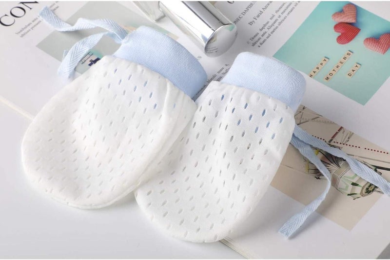 FUNI Baby Anti Scratch Mittens For Newborn Boys Girls, 3 Pairs Elasticity Adjustable Breathable Meshes No Scratching Baby Gloves Mitts, Suitable For 0-12 Months, Unisex, Baby, Mittens - Image 4