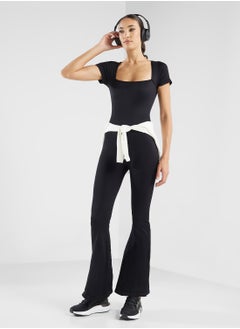 FRWD Square Neck Cap Sleeves Seamless Unitard  - Image 1