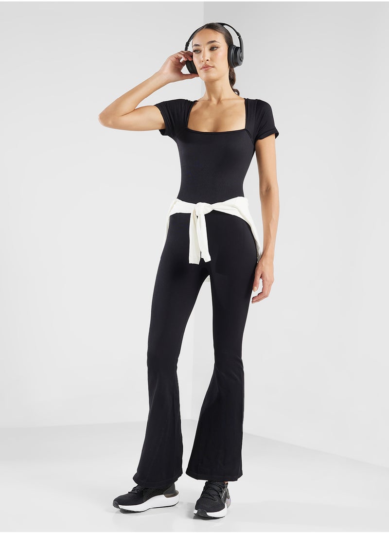 FRWD Square Neck Cap Sleeves Seamless Unitard  - Image 1
