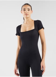 FRWD Square Neck Cap Sleeves Seamless Unitard  - Image 3