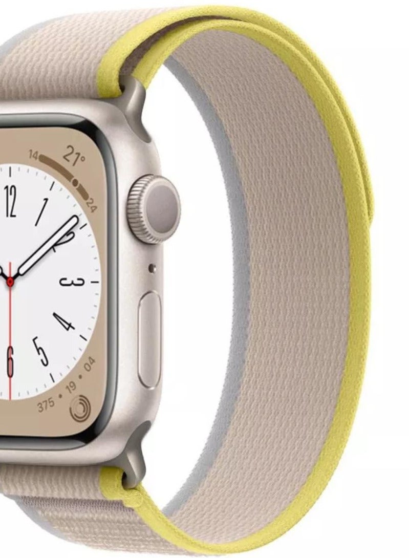 The new app Watch band has a wonderful, attractive, modern shape, beige and yellow color, size 45 - Image 4