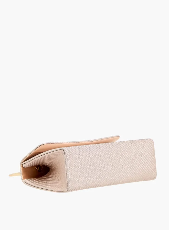 Flora Bella By Shoexpress Women's Textured Satchel Bag with Handle and Chain Strap