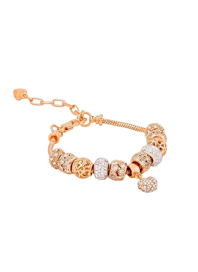 YELLOW CHIMES - Multicolor Triple Gold Silver Plated Alloy Charm Bracelet For Women And Girls - Image 1