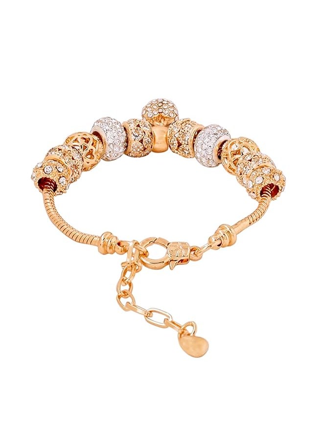 YELLOW CHIMES - Multicolor Triple Gold Silver Plated Alloy Charm Bracelet For Women And Girls - Image 1