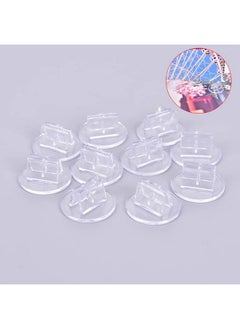 TBoxBo 100 Pieces Game Card Stands Paper Miniature Bases Translucent Props Paper Board Card Stands Business Card Holder Plastic Clip For Business Cards Price Tags Labels Menus  - Image 3