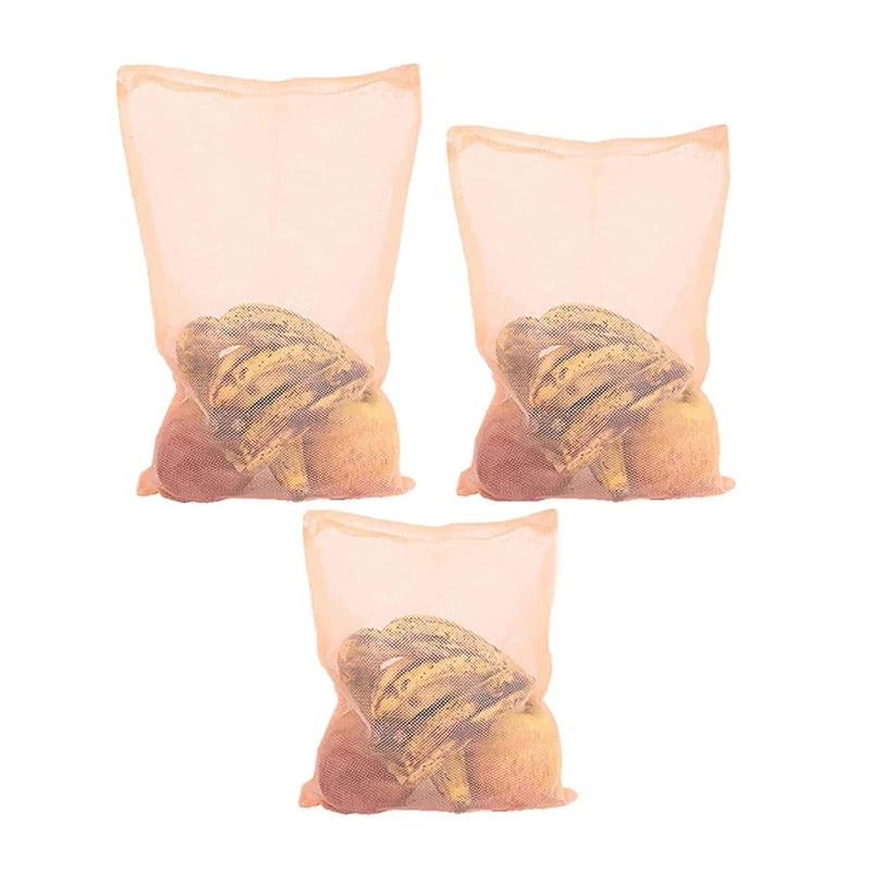 Suzec Plain Design 6 Piece Microfiber Reusable Mesh Fridge Bag Multipurpose Zipper Bag for Fruits and Vegetables Assorted Pack of 3 - Image 1
