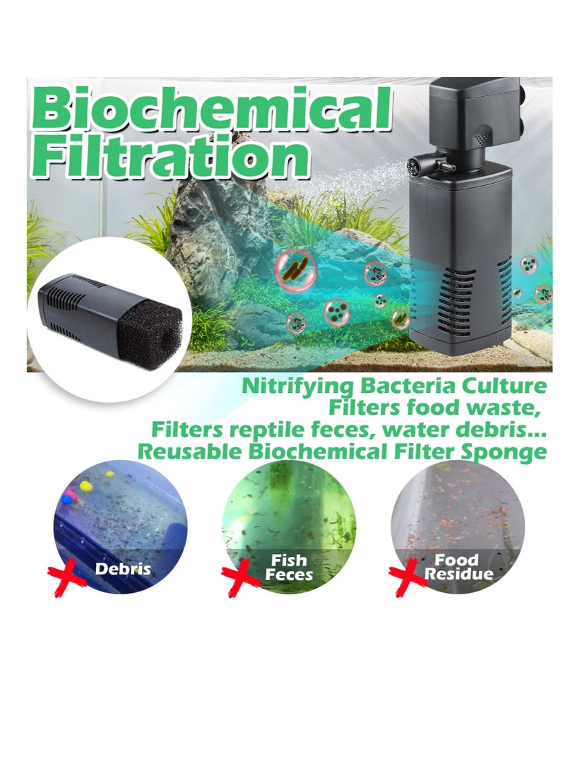 Submersible Aquarium Filter for 15-40 Gallon Tanks Crystal Clear Water Pump System Ideal for Fish and Turtle Tanks - Image 3