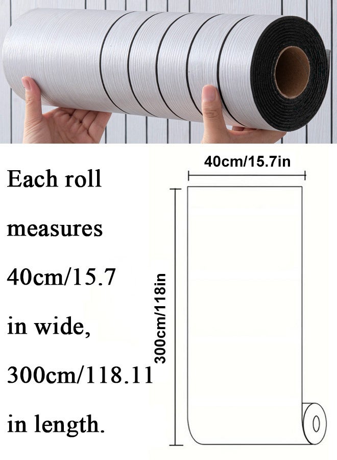 NOAEOU Self-Adhesive Thickened 3D Wallpaper - 40cm x 300cm 1Roll Waterproof PVC Wood Grain Moisture Proof Sound Insulation Wall Panels, Wallpaper Sticker Wallboard for Home Decor, Living Room, Bedroom, TV Background (81117-2-BK) - Image 2