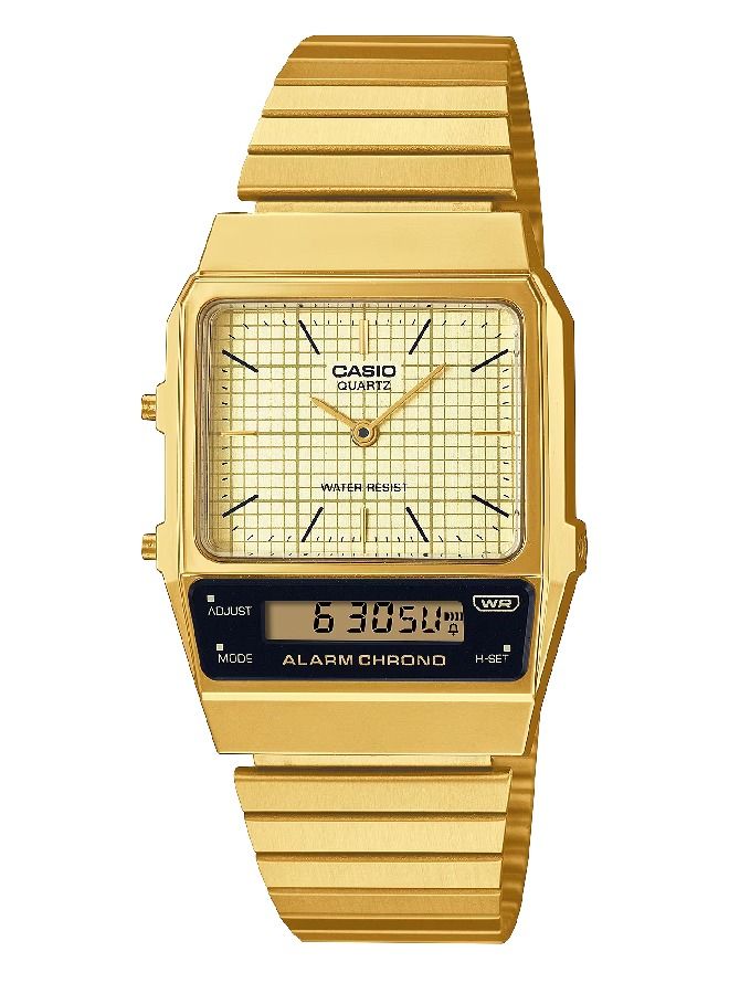 CASIO Analog Vintage A1000 Series Wrist Watch AQ-800EG-9A Gold - Image 1