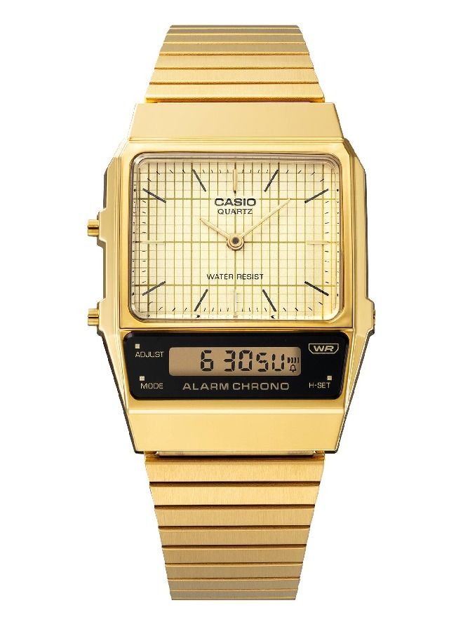 CASIO Analog Vintage A1000 Series Wrist Watch AQ-800EG-9A Gold - Image 2
