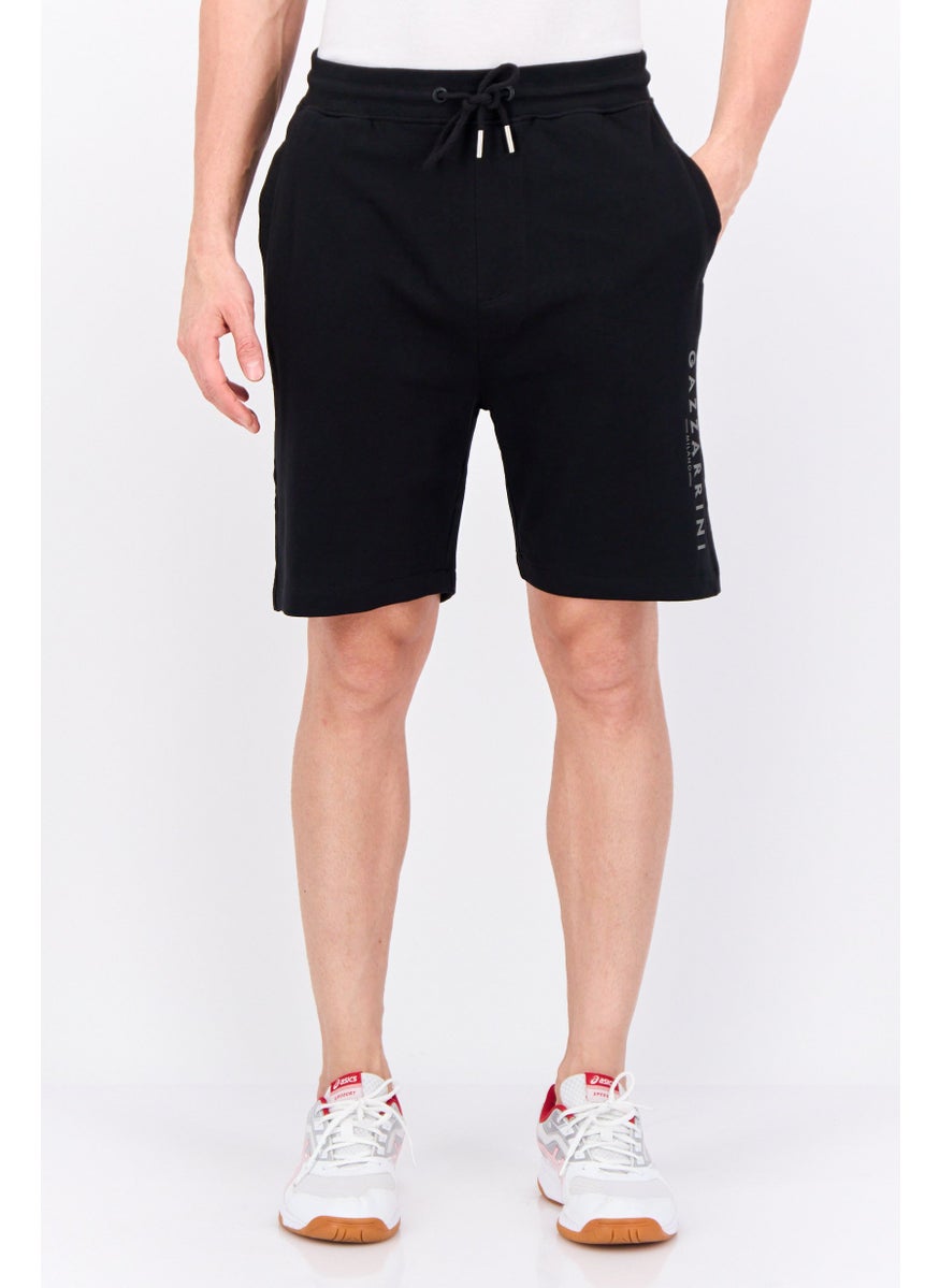Gazzarrini Men Drawstring Brand Logo Basic Short, Black  - Image 1