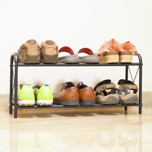 D&V ENGINEERING - Creative in innovation D&V Engineering 2-Tier Metal Shoe Rack for Home, Closet, Entryway & Bedroom | Durable Steel Shoe Organizer | Holds 6 Pairs | Easy Assembly Shoe Rack Stand | Size: 67 x 20.5 x 32.5 cm - Image 2