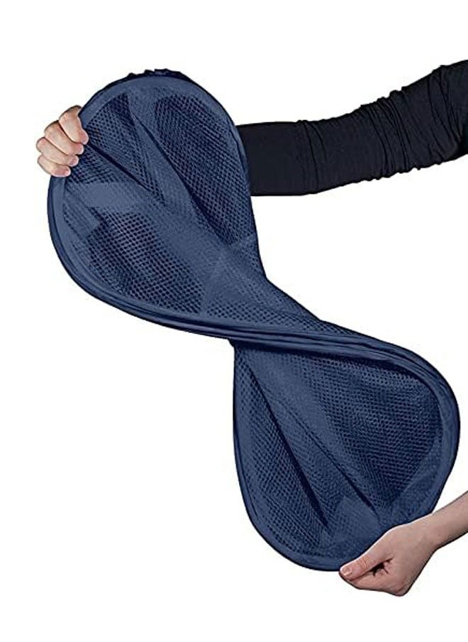 HAWAWA 2PCS Mesh Pop-up Laundry Hamper, Collapsible Laundry Basket with Durable Handles&Side Pocket High Carbon Steel Frame, Foldable Pop-Up Laundry Bags for Home College Dorm or Travel Storage(Blue&grey )  - Image 4