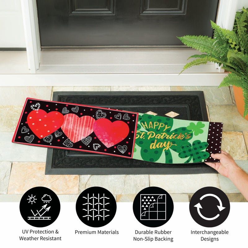 Evergreen Flag Evergreen Sassafras Spring Holiday Doormat Insert Bundle & Tray Set of 5, Interchangeable Entrance Door mats Indoor and Outdoor Welcome Mat 30 x 18 Tray Non Slip Backing Low Profile - Image 2