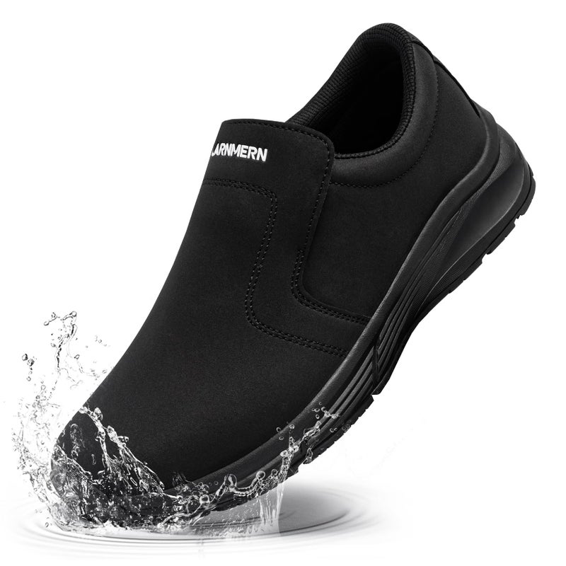 LARNMERN Womens Non Slip Work Shoes for Chef Kitchen Food Service Waterproof Slip Resistant Slip On Footwear Zapatos De Trabajo para MujerDeep Black65 - Image 2