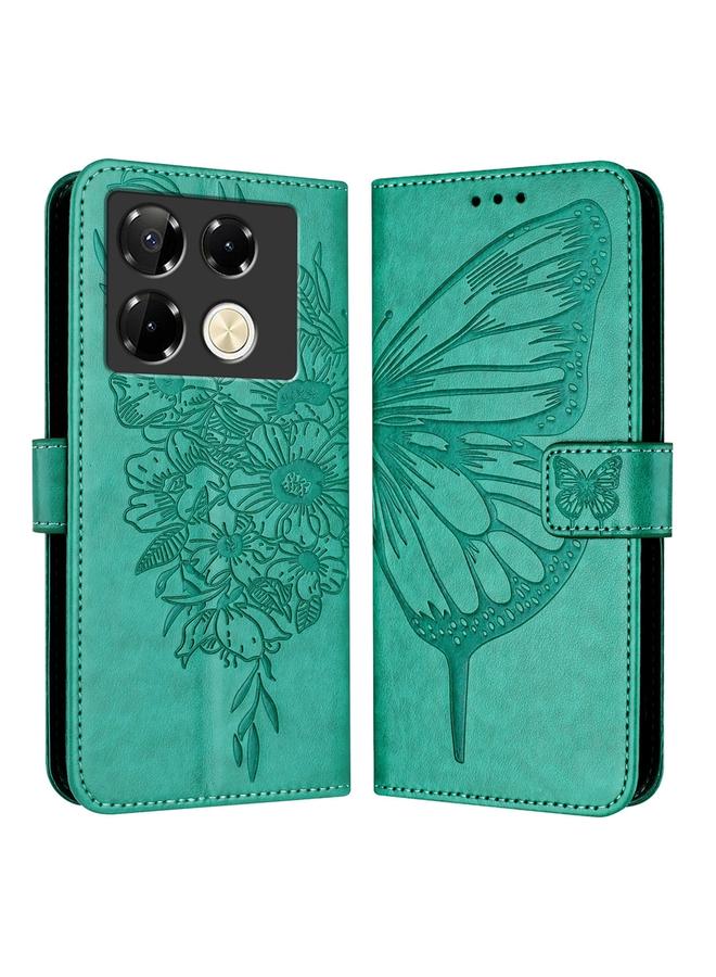 Zaboon Case For Infinix Note 40 Pro 5G Embossed Butterfly Leather Phone Case - Image 1