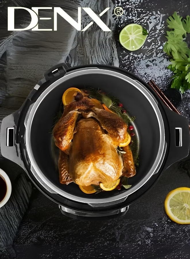 دينكس طنجرة ضغط كهربائية رقمية، هيكل من الفولاذ المقاوم للصدأ، تعمل باللمس، قابلة للبرمجة، سعة 6 لترات، قدرة 1000 واط - Image 2