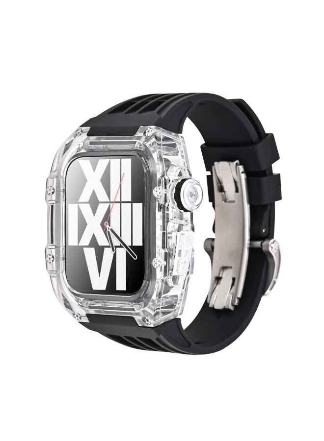 Suitable For Apple Watch With Modified Case Iwatch7/8 Transparent Case Fluorine Rubber With Butterfly Buckle 44/45mm - Image 5