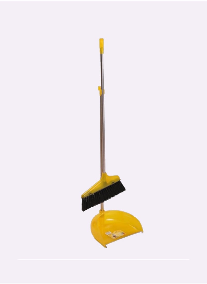 CLASSYTOUCH - Durable Soft Tipped Bristles Design Gripped Long Handle Hanging Loop Cleaning Brush With Dustpan And Hand Broom - Image 1