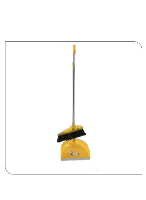Durable Soft Tipped Bristles Design Gripped Long Handle Hanging Loop Cleaning Brush With Dustpan And Hand Broom