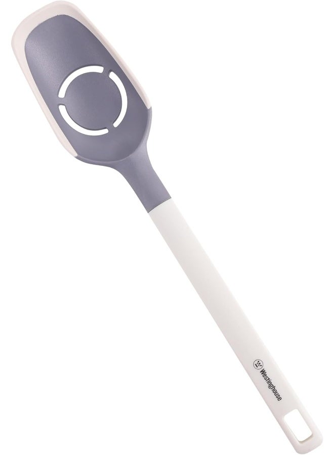 Westinghouse USA Silicone/PBT Slotted Spoon | Heat-Resistant Straining Spoon for Pasta, Vegetables & Cooking | Non-Slip Handle | Safe for Non-Stick Cookware | Dishwasher Safe - Image 1