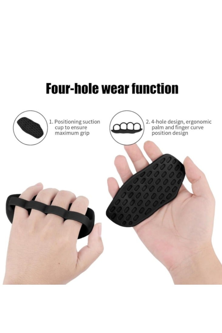 OASIS-TH Weight Lifting Gloves for Men Women, Rubber Gym Weightlifting Anti-Slip Workout Grips for Gym Training and Exercise, Weight Lifting, Dumbbell, Deadlift, Bar Pad Pull Up Grippers (Four Holes) - Image 3