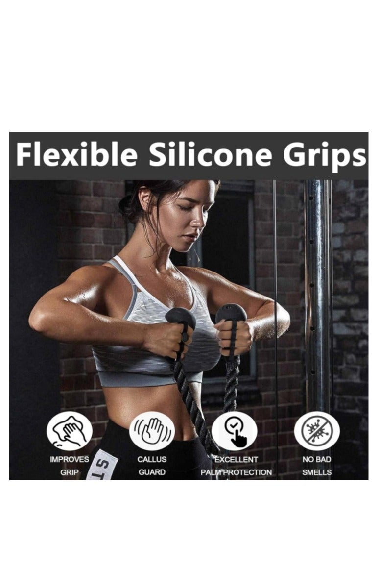 OASIS-TH Weight Lifting Gloves for Men Women, Rubber Gym Weightlifting Anti-Slip Workout Grips for Gym Training and Exercise, Weight Lifting, Dumbbell, Deadlift, Bar Pad Pull Up Grippers (Four Holes) - Image 4