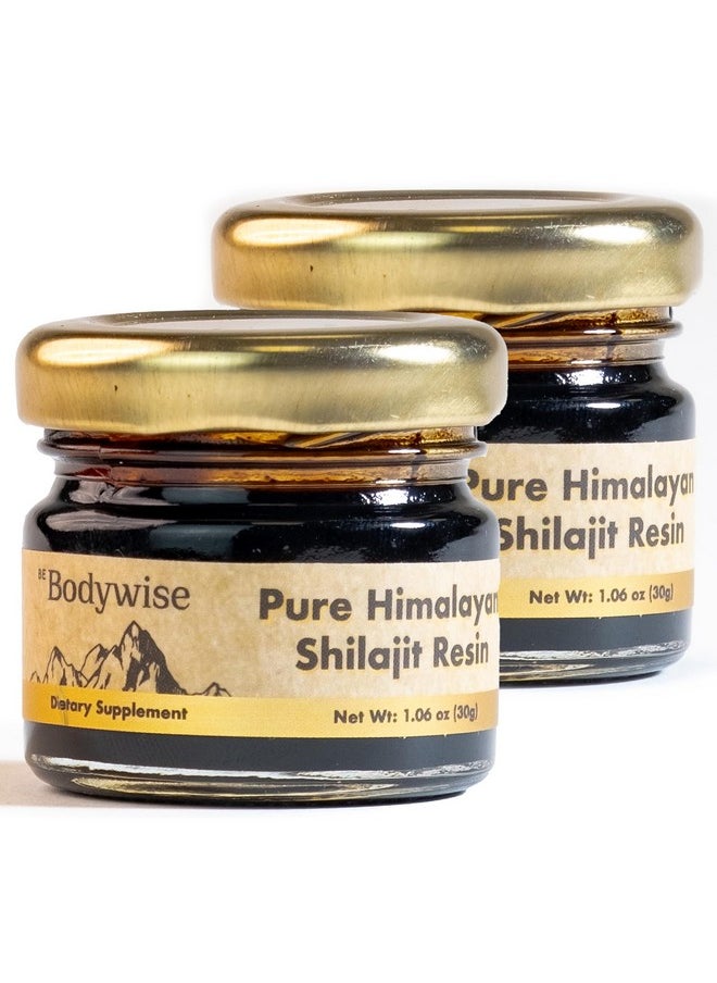Be Bodywise Be Bodywise Pure Himalayan Organic Shilajit Resin - Pack of 2 I Lab Tested I 100% Authentic & Natural I 75%+ Fulvic Acid & 85+ Trace Minerals | Heavy Metal Free I for Men & Women I 600 mg I 60 gm.  - Image 1