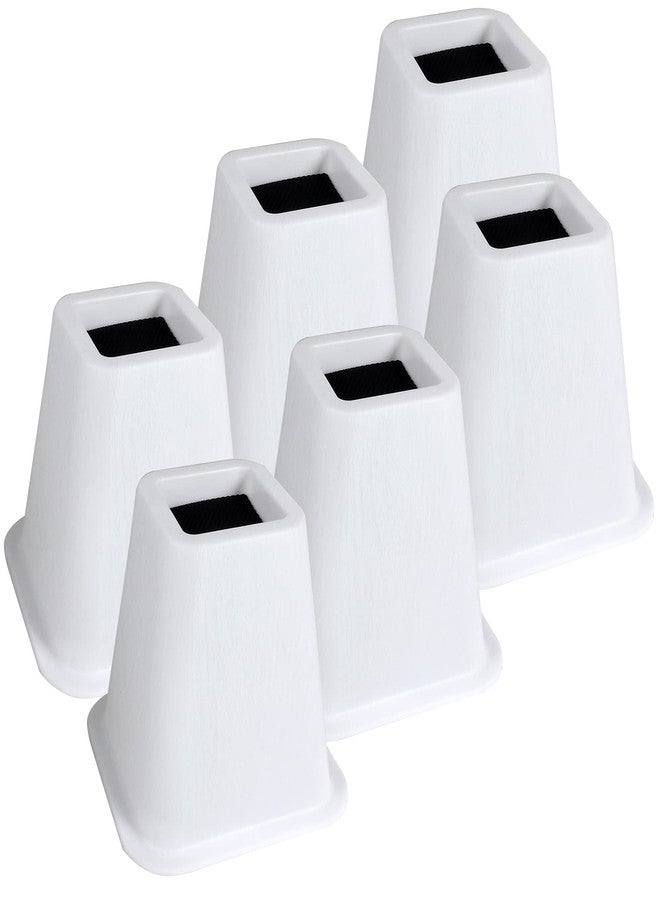 DEDU Bed Risers 6 Inch Heavy Duty 6 Pack, Furniture Risers for Sofas Oversized, Couch Risers with Non-Slip Pad Supports Up to 2200 Lbs for Bed, Desk, Chair (White) - Image 1