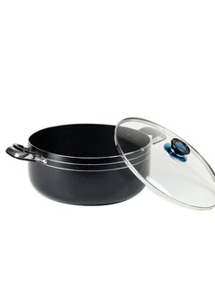 KAWASHI Aluminium Dutch Oven Cooking  With Glass Lid Black/Sliver 22CM  - Image 4