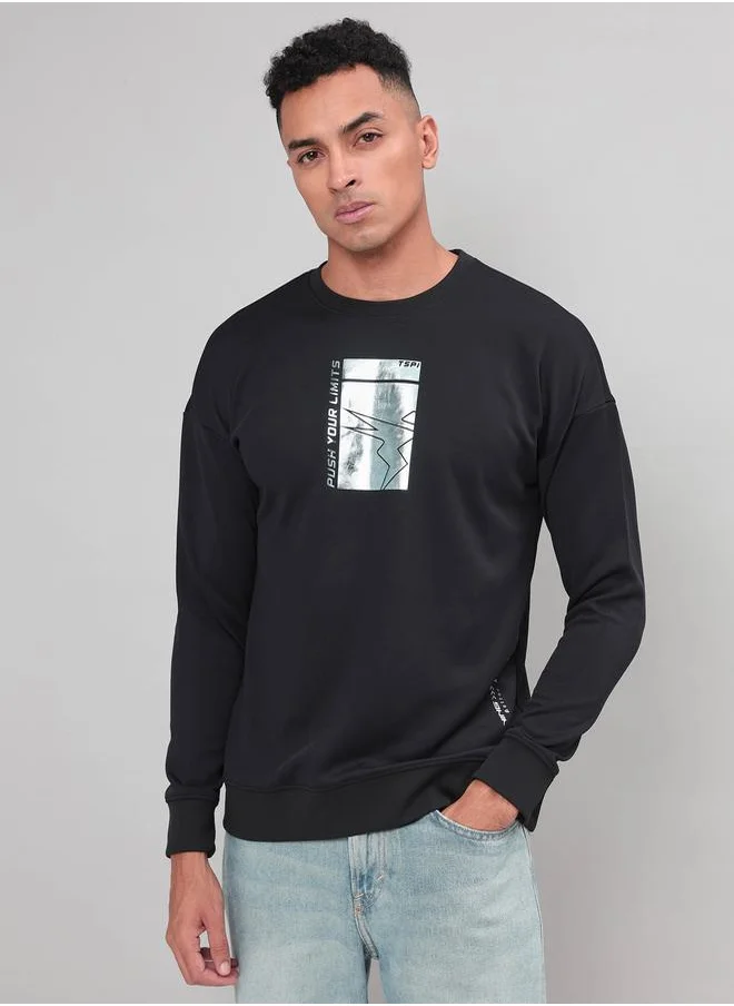 Technosport 4-Way Stretch Printed Sweatshirt by Styli