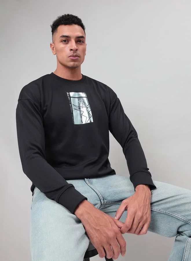 Technosport 4-Way Stretch Printed Sweatshirt by Styli